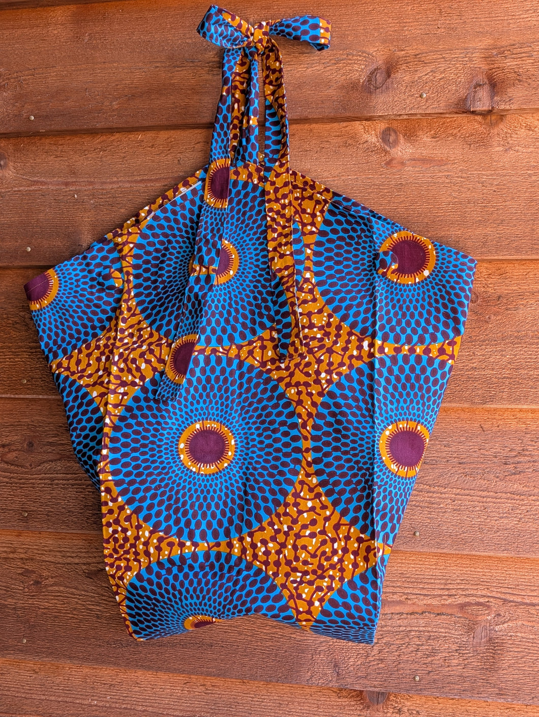 New!! Botanical Flower bag (blue×brown)